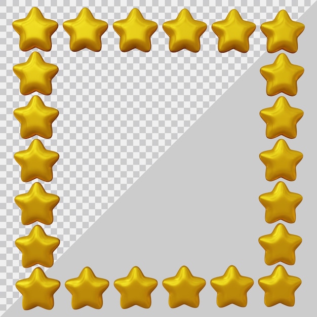 PSD conception de cadre avec des formes d'étoiles en rendu 3d