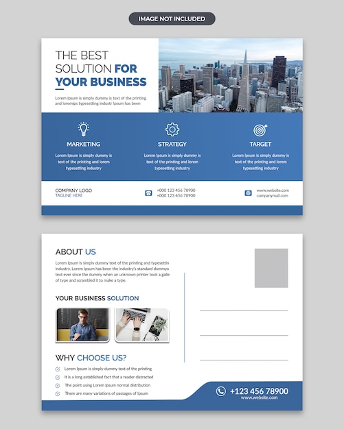 Conception de carte postale d'entreprise