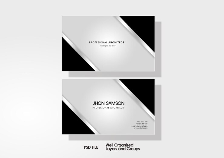 PSD conception de cartes de visite professionnelles