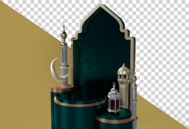 Conception de célébration islamique Ramadan Kareem Eid Mubarak 3D