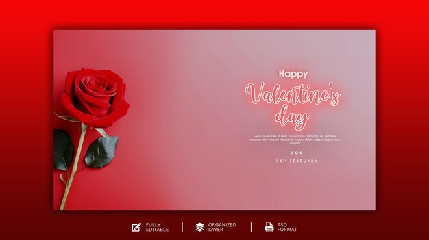 PSD conception de célébration de la saint-valentin et modèle de médias sociaux