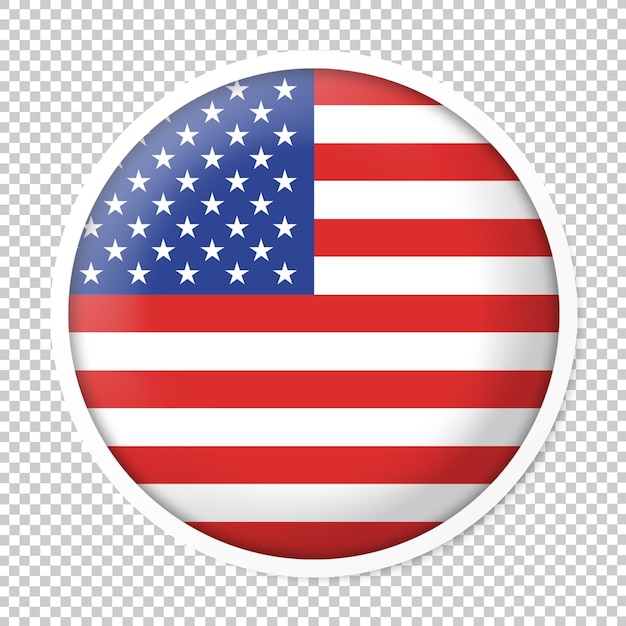 Conception De Cercle De Drapeau Des états-unis Avec Cadre Blanc Et Drapeau De Cercle D'effet D'ombre Des états-unis