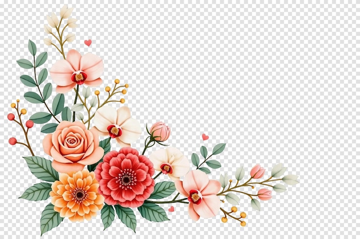 PSD conception d'un coin floral