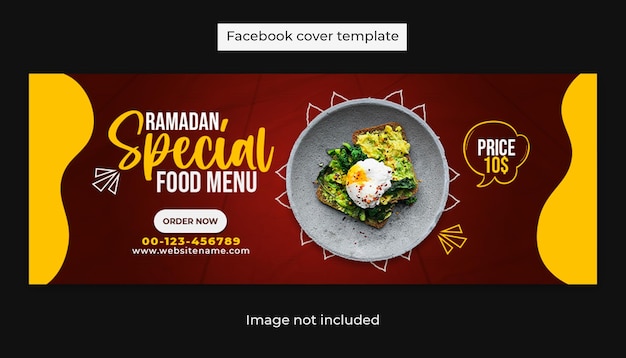Conception de la couverture Facebook et Instagram de la vente spéciale d'aliments sains du ramadan