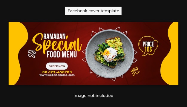 Conception De La Couverture Facebook Et Instagram De La Vente Spéciale D'aliments Sains Du Ramadan