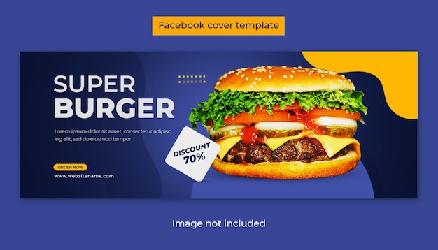 PSD conception de la couverture facebook des médias sociaux de la vente de super hamburgers