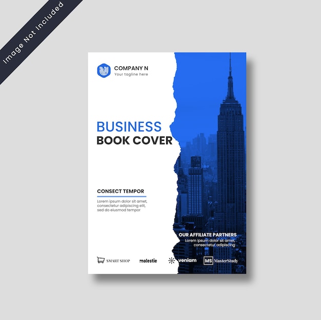 PSD conception de couverture de livre bleu ou modèle de couverture de livre de rapport annuel