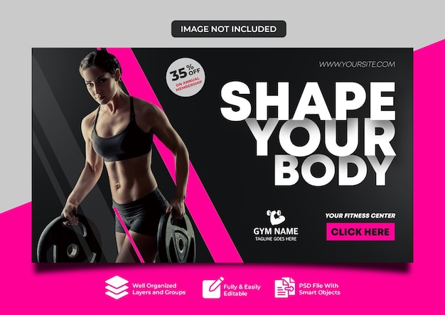 conception créative d'affiches de gymnase et de corps modèle psd facile à modifier