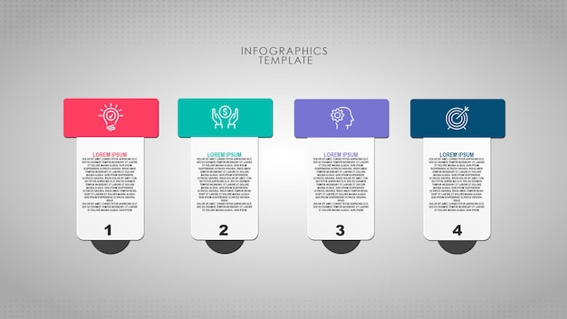 PSD conception créative de concept d'étapes infographiques modernes