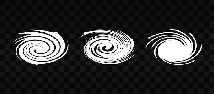 PSD conception de cyclone sur fond transparent