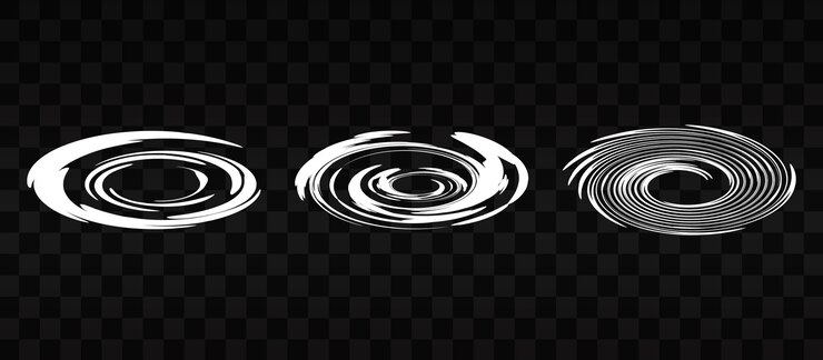 PSD conception de cyclone sur fond transparent