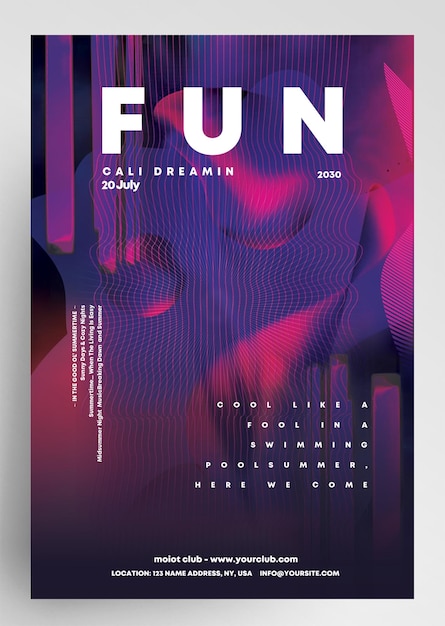 Conception du dépliant de l'événement Fun Club Party