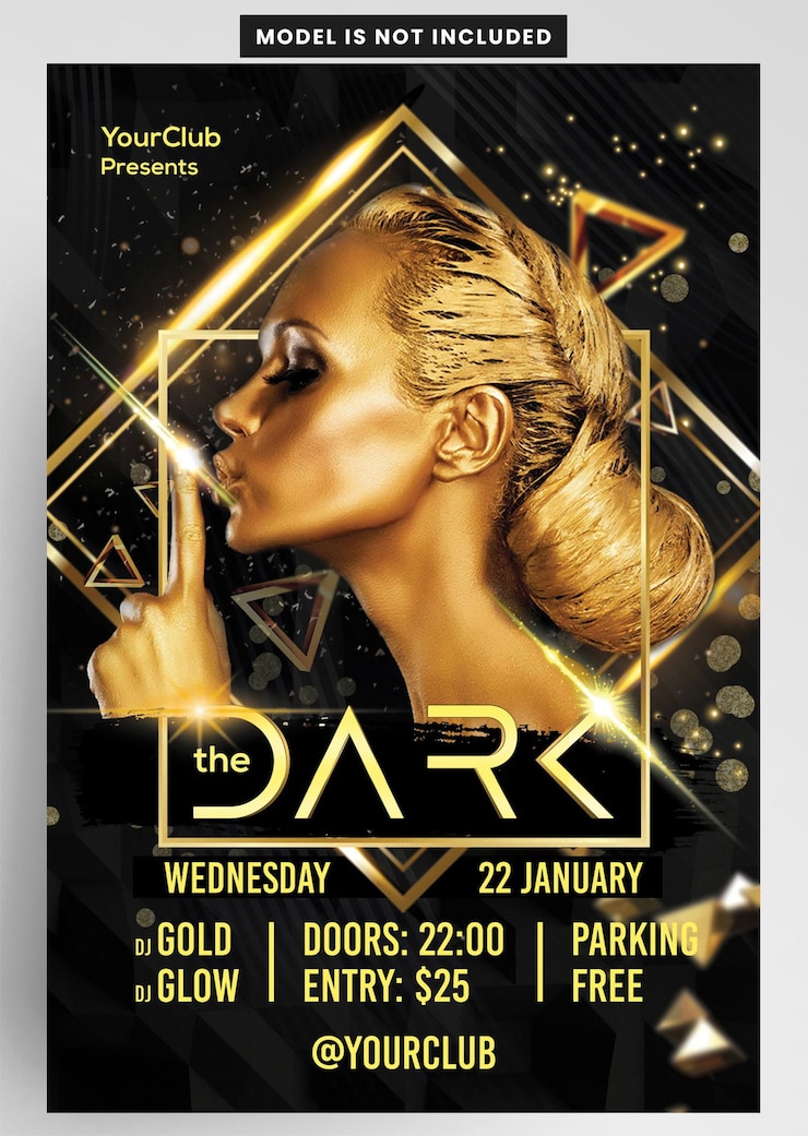 PSD la conception du dépliant de la fête du dark club dj nightclub