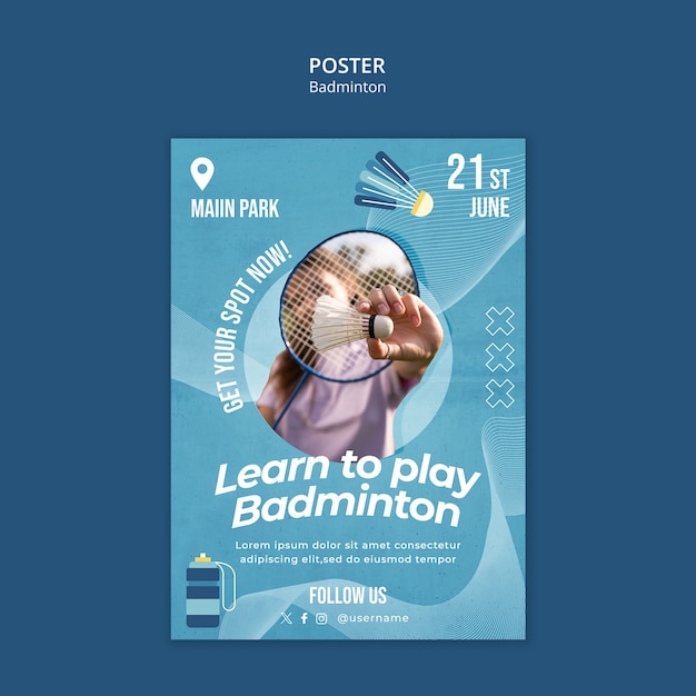 PSD conception du modèle de badminton