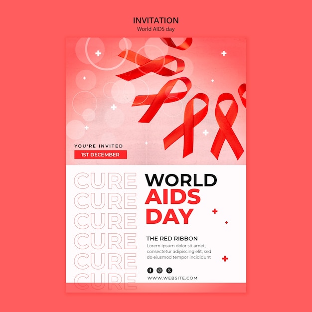 PSD conception du modèle de la journée mondiale du sida