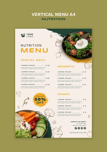 Conception du modèle de la semaine nationale de la nutrition