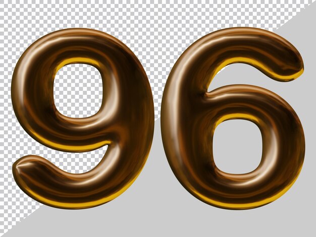 Conception Du Numéro 96 Avec Style Ballon En Rendu 3d