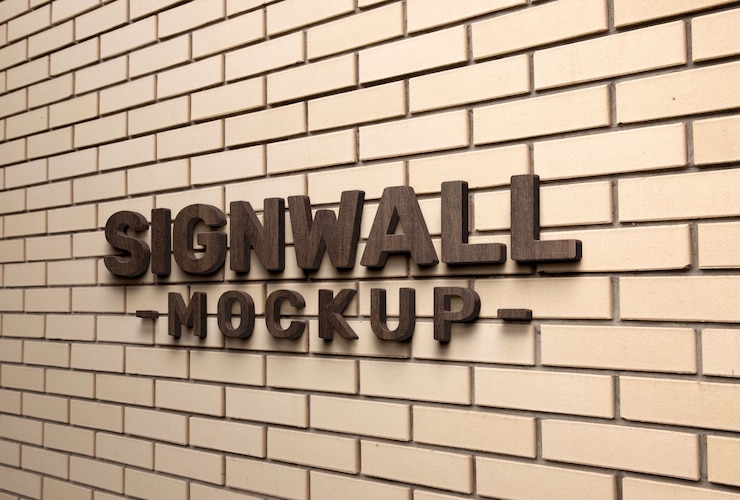 PSD conception d'effet de logo de mur texturé