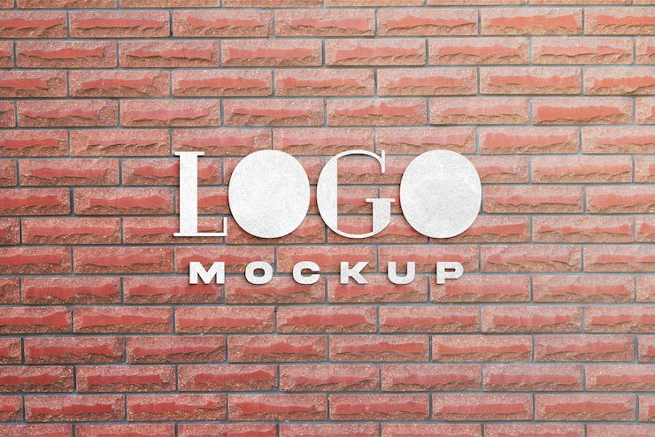 PSD conception d'effet de logo de texture de briques