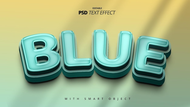 Conception d'effet de texte 3d bleu