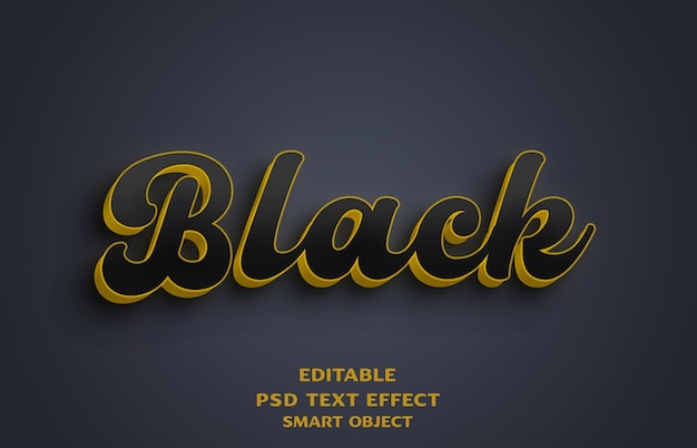 Conception d'effet de texte 3D noir