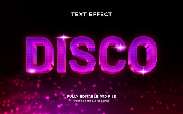 PSD conception d'effet de texte boule disco