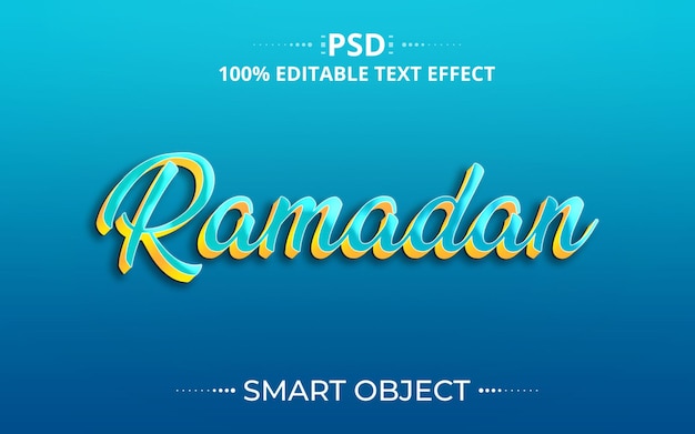 Conception D'effet De Texte Créatif Entièrement Modifiable Du Ramadan 3d