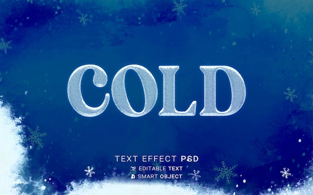 PSD conception d'effet de texte froid