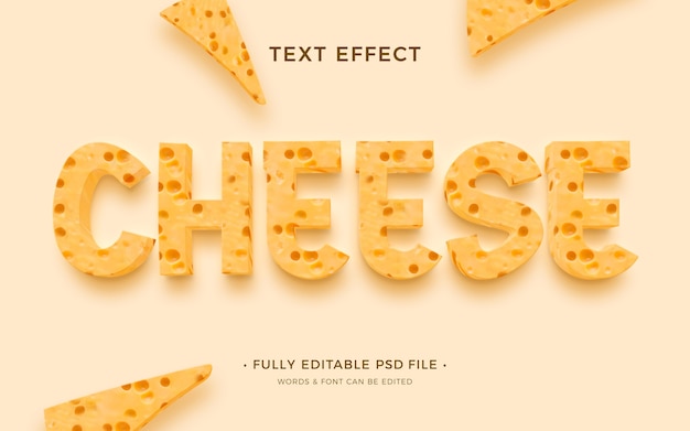 PSD conception d'effet de texte de fromage
