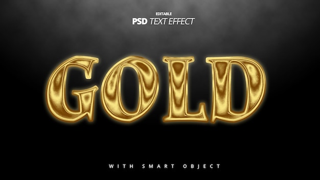 Conception d'effet de texte de luxe 3d liquide or