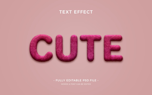 PSD conception d'effet de texte mignon