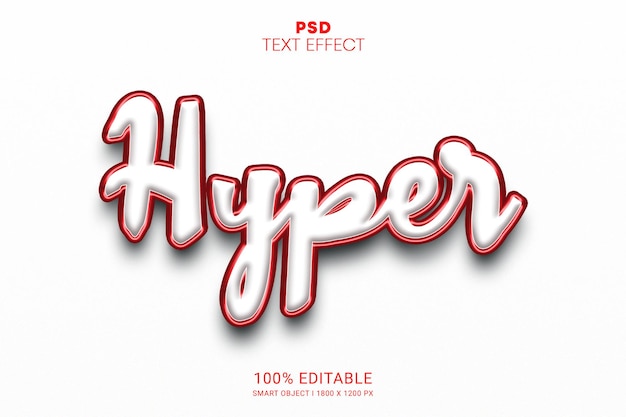 Conception d'effet de texte modifiable Hyper 3D PSD
