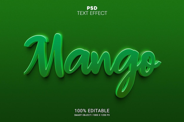 Conception D'effet De Texte Modifiable Mango 3d Psd