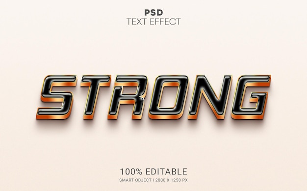 Conception d'effet de texte modifiable d'objet intelligent PSD fort