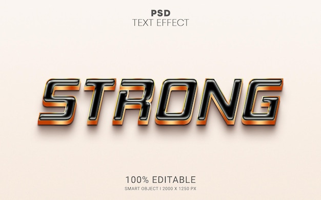 Conception D'effet De Texte Modifiable D'objet Intelligent Psd Fort