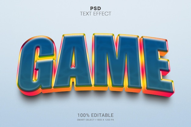 Conception D'effet De Texte Modifiable D'objet Intelligent Psd De Jeu