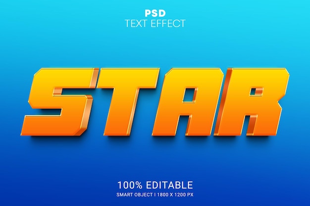Conception D'effet De Texte Modifiable D'objet Intelligent Psd Star