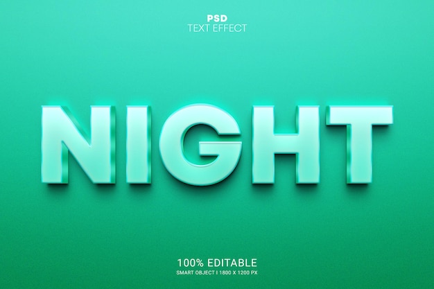 PSD conception d'effet de texte modifiable psd 3d de nuit