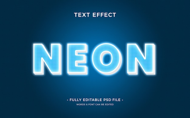 PSD conception d'effet de texte neon