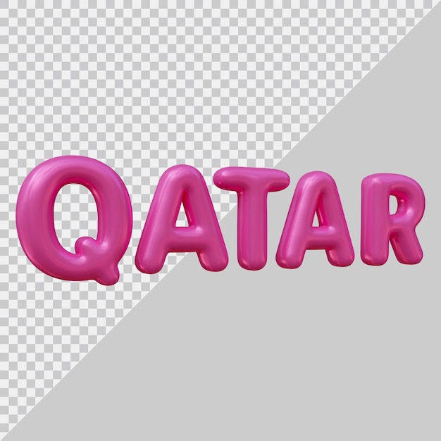 Conception d'effet de texte qatar avec un style moderne 3d