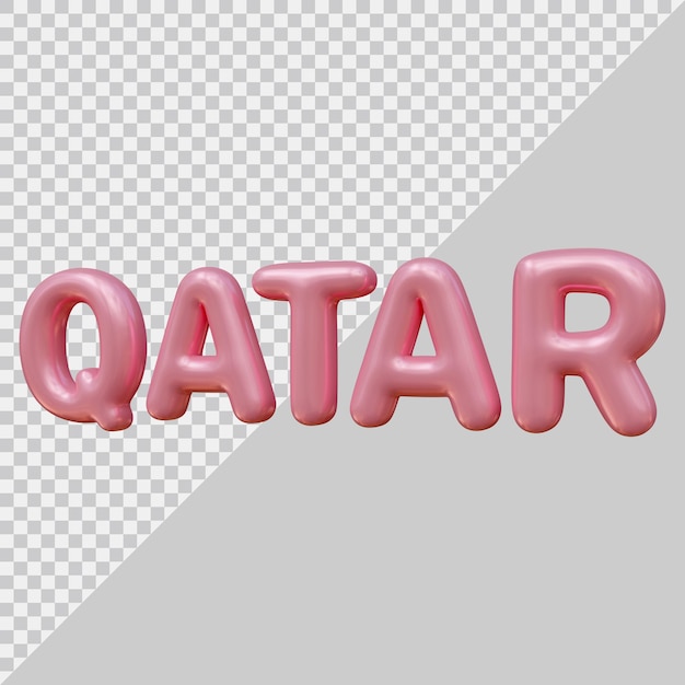 Conception d'effet de texte qatar avec un style moderne 3d