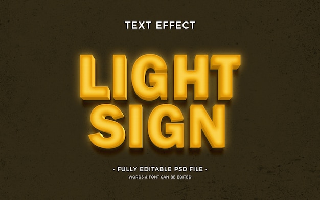 Conception d'effet de texte de signe lumineux