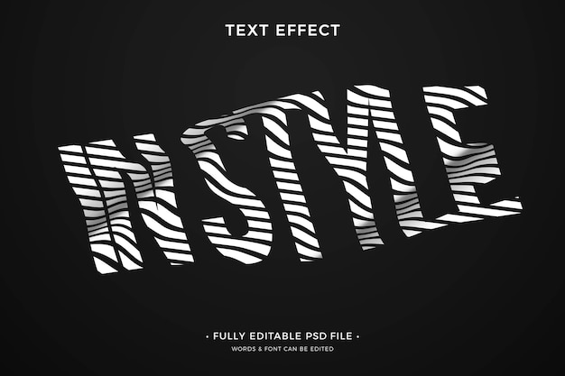 PSD conception d'effet de texte waves