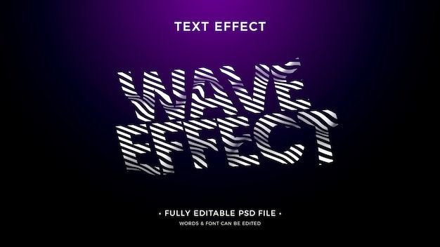 PSD conception d'effet de texte waves