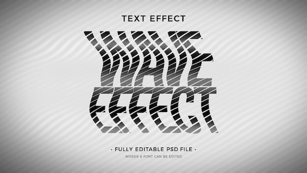 PSD conception d'effet de texte waves