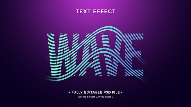 PSD conception d'effet de texte waves