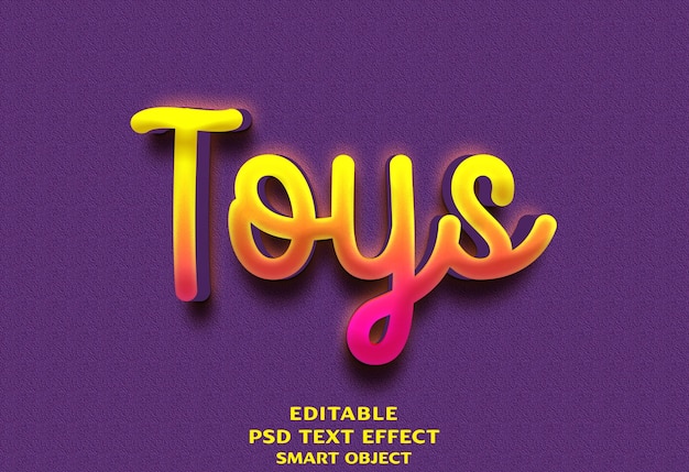 Conception d'effets de texte 3D pour jouets