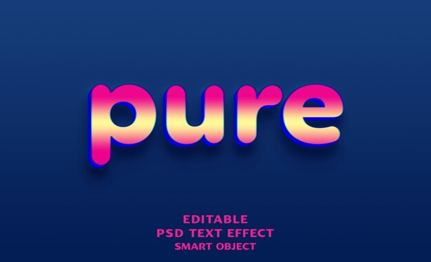 PSD conception d'effets de texte 3d purs