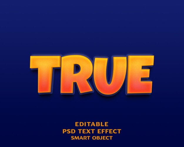 PSD conception d'effets de texte 3d réels