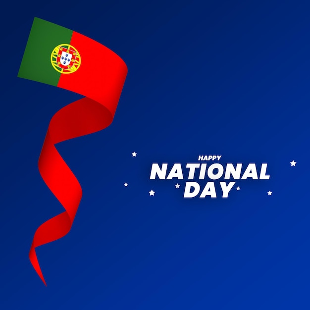 PSD conception d'élément de drapeau du portugal ruban de bannière de la fête de l'indépendance nationale psd